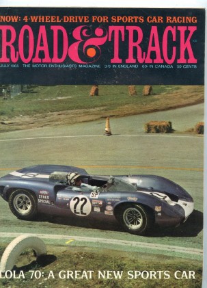 ROAD & TRACK 1965 JULY - LAMBO 350GT, LOLA 70, 912 
